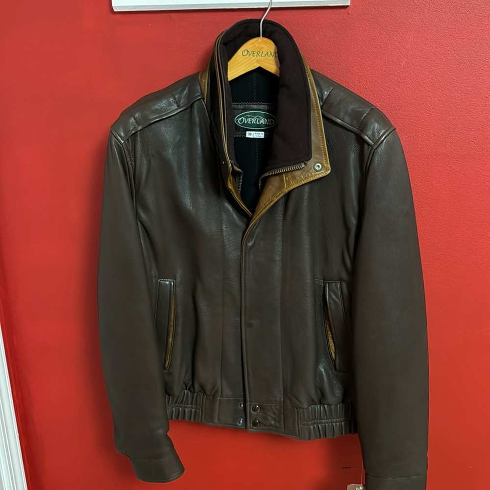 NWT OVERLAND BROWN LEATHER JACKET